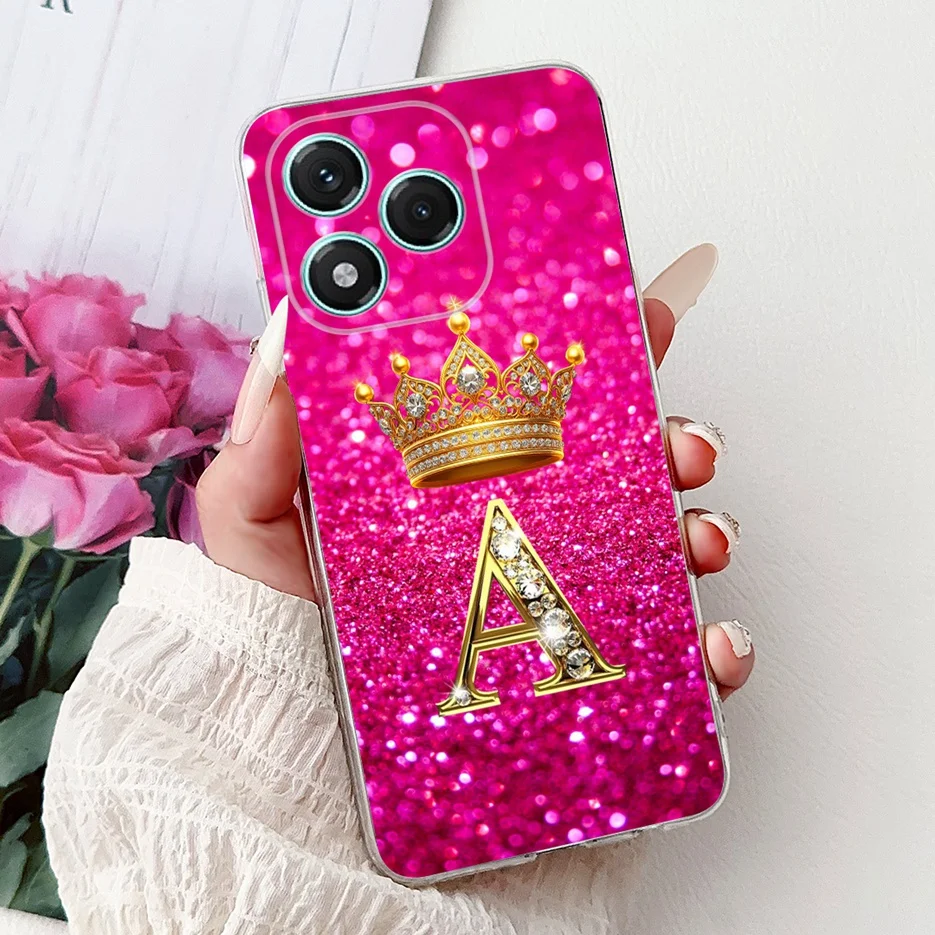 Elegant Crown Letters Silicone Phone Case - Soft 6.7'' Cover