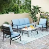 Deluxe Patio Furniture Set with Metal Frame Thick Cushions and Elegant Design Outdoor Use 6