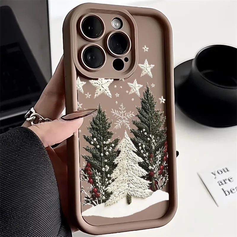 Festive Wine Red Christmas Tree Graphic Phone Case Cover
