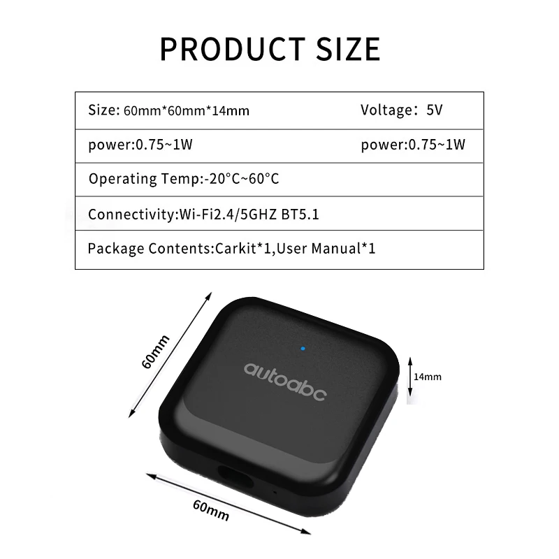 CARabc Carbitlink Smartlink Phonelink Easy to Wireless CarPlay Android Car Adapter, Plug and Play, Supports Wired and Wireless Adapter for JAC Geely Chery Jetour x70 x90 X95 BAIC Ch
