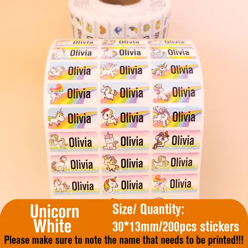 Custom Name Tag Sticker Waterproof Kawaii Stickers Decals Personalized First Name Label for Children School Stationery Bottle - Image 16