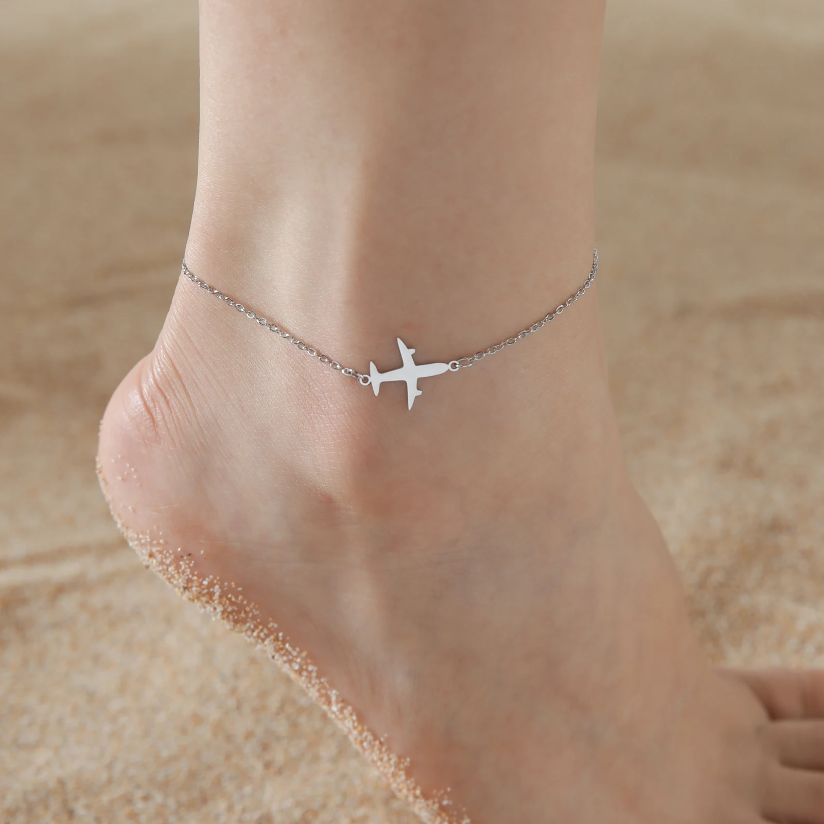 Fashion Accessories Cazador Cute Walking Cat Anklets for Women Stainless Steel Jewelry Foot Bracelet Summer Beach