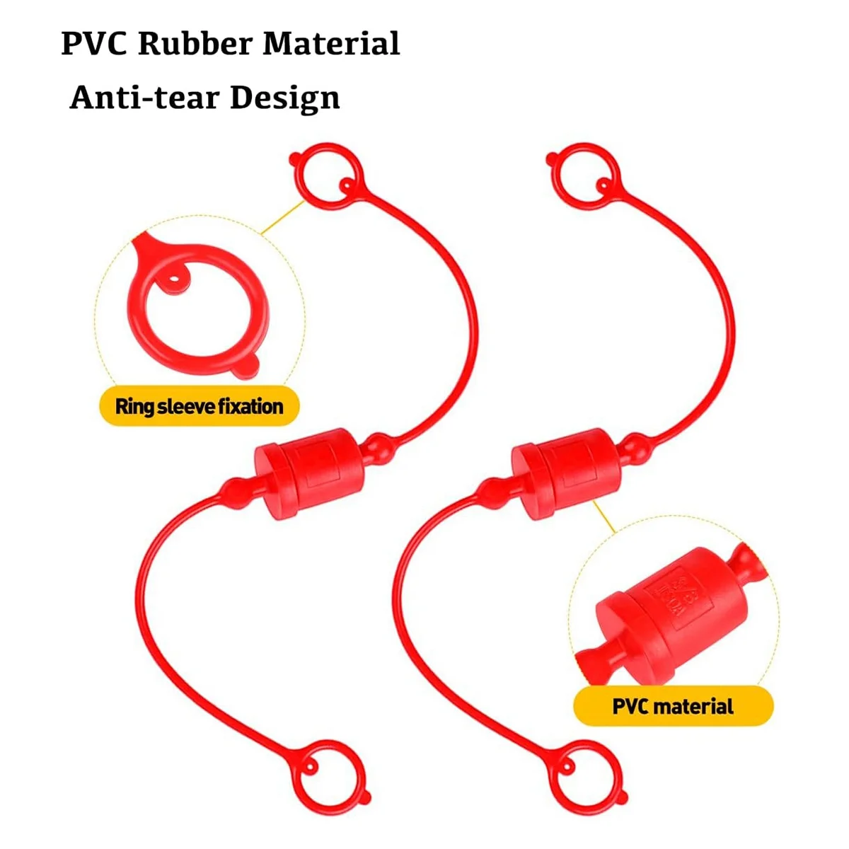 ISO-B 1/2 Hydraulic Quick Coupler Male Dust Cap and Female Plug Cover, Fits Hydraulic Quick Disconnects Coupler