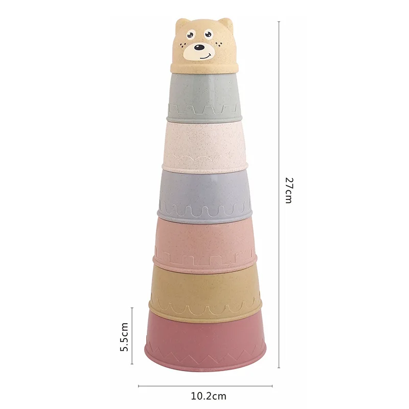 Stacking Toys Baby Cup Stacking Tower Montessori Bath Early Educational Gift