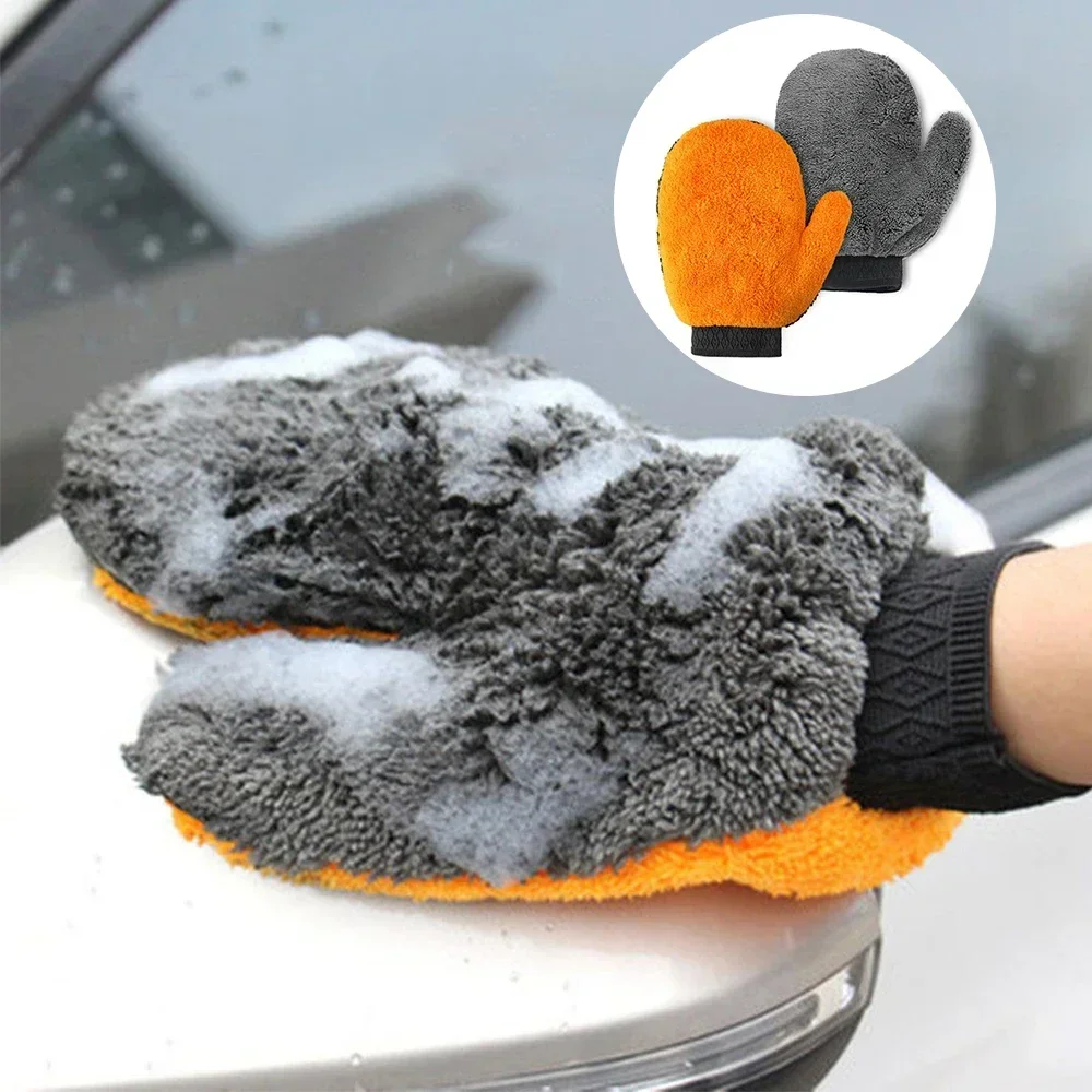 Guanti Per Autolavaggio Double Face Coral Velvet Bear Paw Beauty Cleaning Thumb Home And Product O Bicycle Tire Paint Sponge Brush