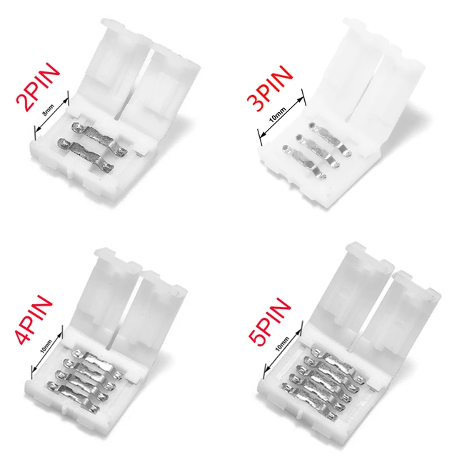 3528 5050 Led Strip Solderless Connectors  Led Strip Connectors 2pin 8mm  10mm 4pin - Connectors - Aliexpress