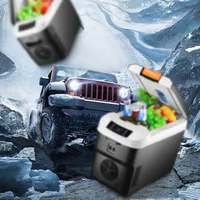 Réfrigérateur de voiture 25L, 220V, 12V, 24V, usage domestique, domestique, sécurisé, noir sur la table 4