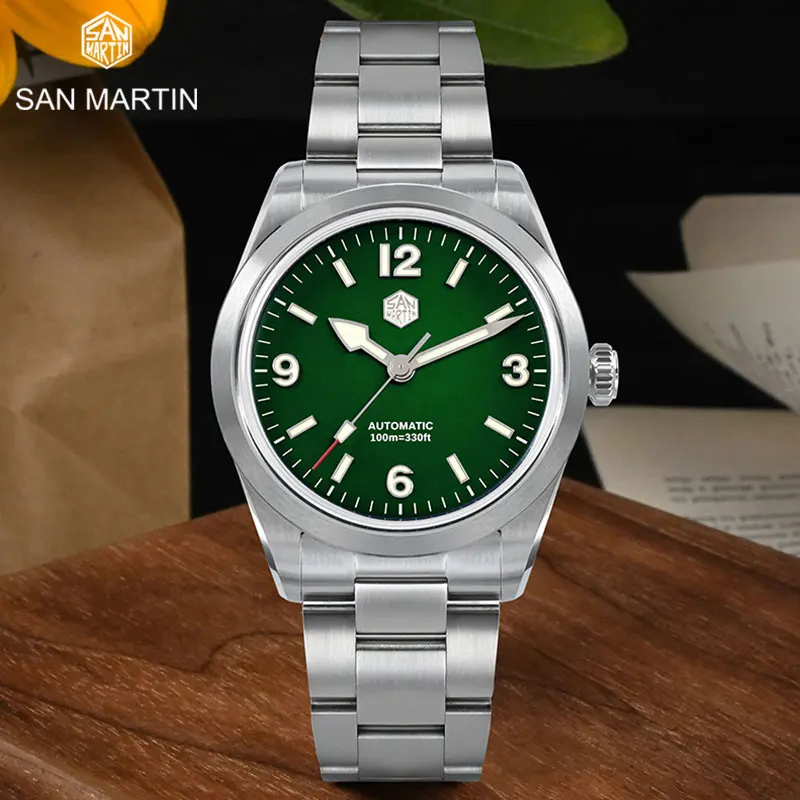 

San Martin Diver Watch NH35 Automatic Mechanical Men's Wristwatch 100M Waterproof Luxury Luminous BGW-9 Sapphire Crystal Relojes