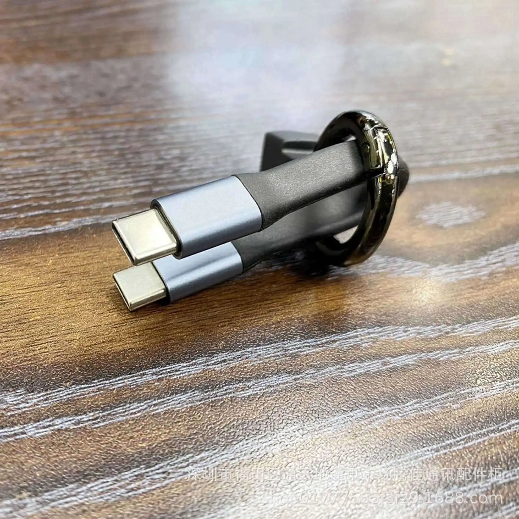 2X PD65W USB Type C to Type-C Cable Mini Keychain Portable 3A Fast Charging Type-C Short Data Cable for Devices