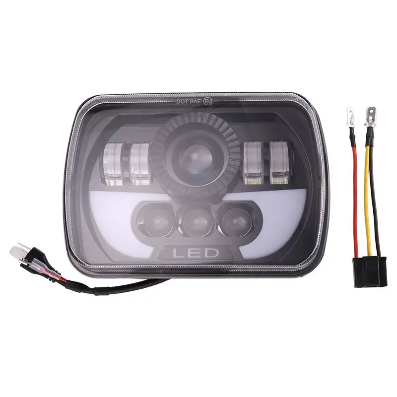 AU16-300W 5X7 LED 헤드라이트, 지프 랭글러 YJ 체로키 XJ용 하이/로우 LED 헤드라이트가 있는 LED 밀폐형 헤드라이트 램프