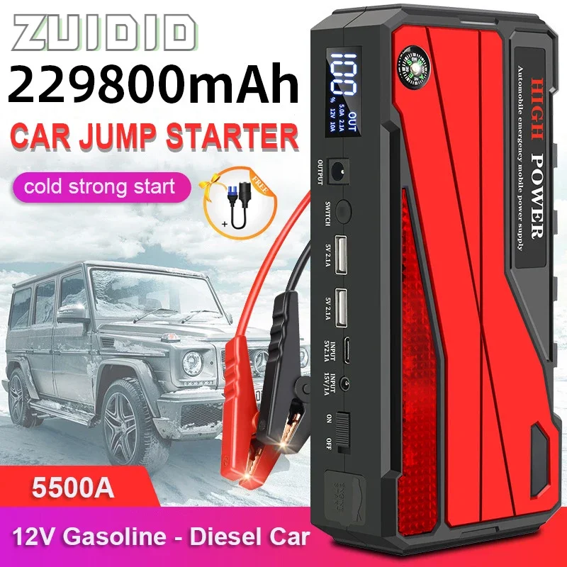 

229800mAh Portable Car Jump Starter Battery Power Bank Outdoor Emergency Start Battery Booster Charger 12V New Articles For Cars