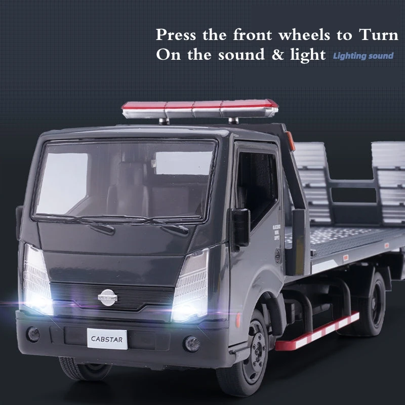 1/32 Nissan Cabstar Trailer Platform Truck Toy Car Diecast Matal