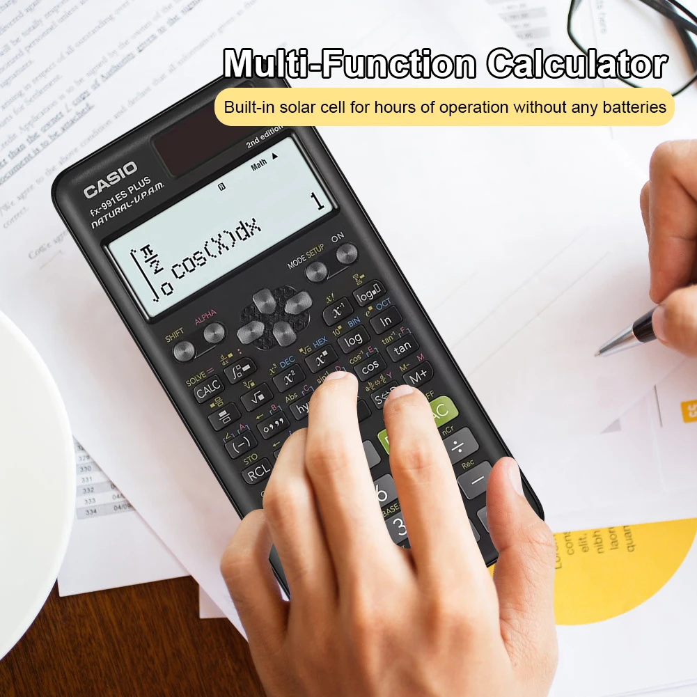 991EX Scientific Calculator Original Digital Large Display 696 Functions For High School University Solar scientific calculator