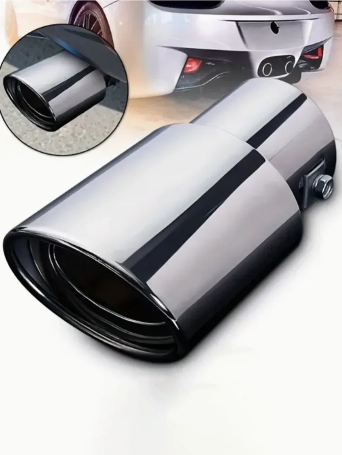 Universal Car Rear Modification Parts Exhaust Pipe Tip Black Stainless Steel Remus Titanium Exhaust Tip Round Black Tail Pipe Car Accessory