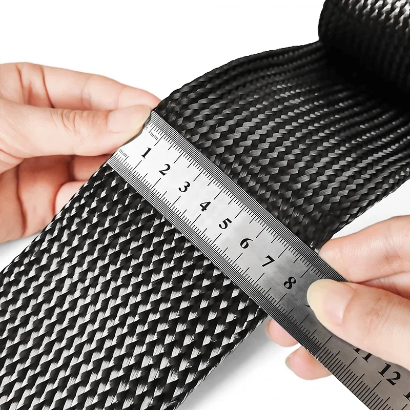 3K/12K High Density Carbon Fiber Sleeve High Temperature