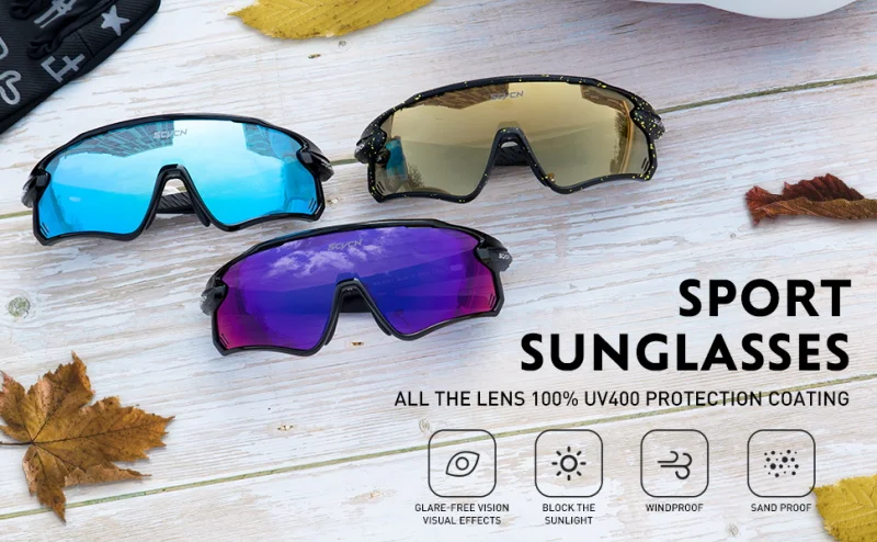 Occhiali Da Ciclismo Polarizzati KAPVOE - 3 Lenti Intercambiabili, UV400, Montatura TR90 - Per Uomo E Donna, Sport Estremi - Foto 6