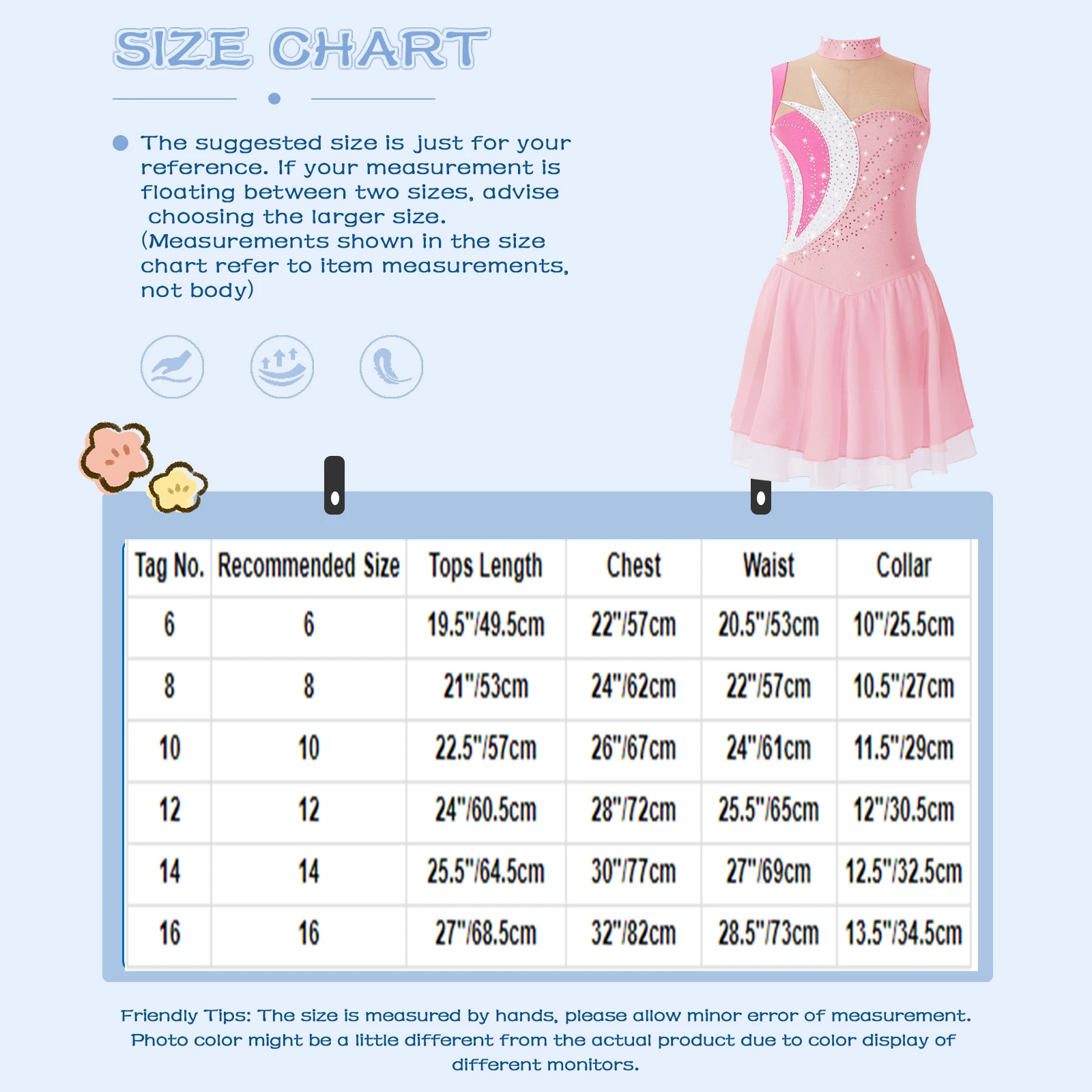 Figure Ice Skating Dress for Girls Ballet Gymnastics Leotard Floral Rhinestone Mesh Splice Skater Dance Competition Costume ballet leotard dance leotard ballet dress girls dance costumes