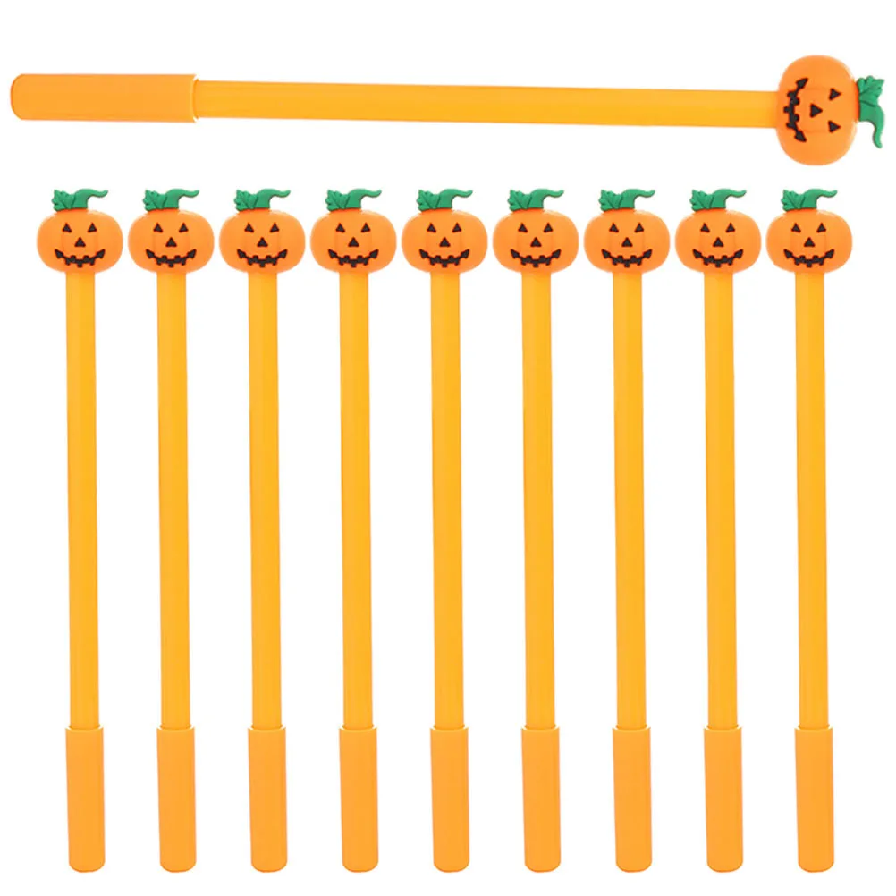 10Pcs Halloween Cartoon Pumpkin Skull Gel Pens Smooth Ink Pens for School Office Writing Signature Fun Gifts Writing Pen