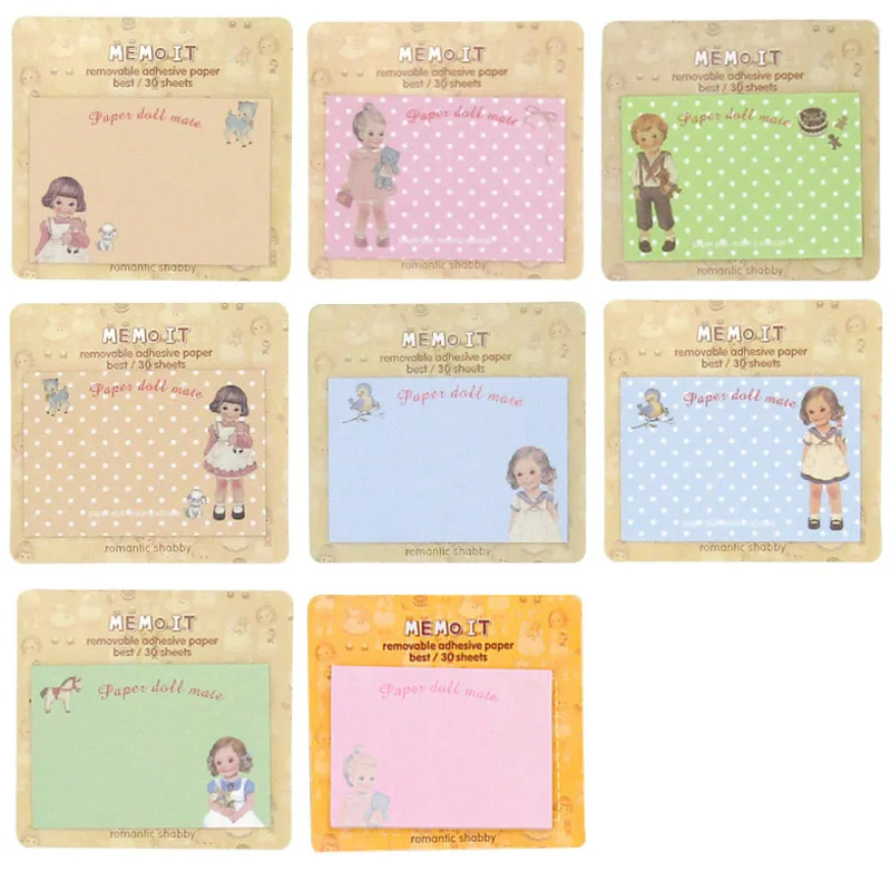 1 Pcs Adhesive Rilakkuma Stickers Molang Cartoon Kawaii Cute Memo Pad Sticky Notes Office School Supplies Stationery Notepad