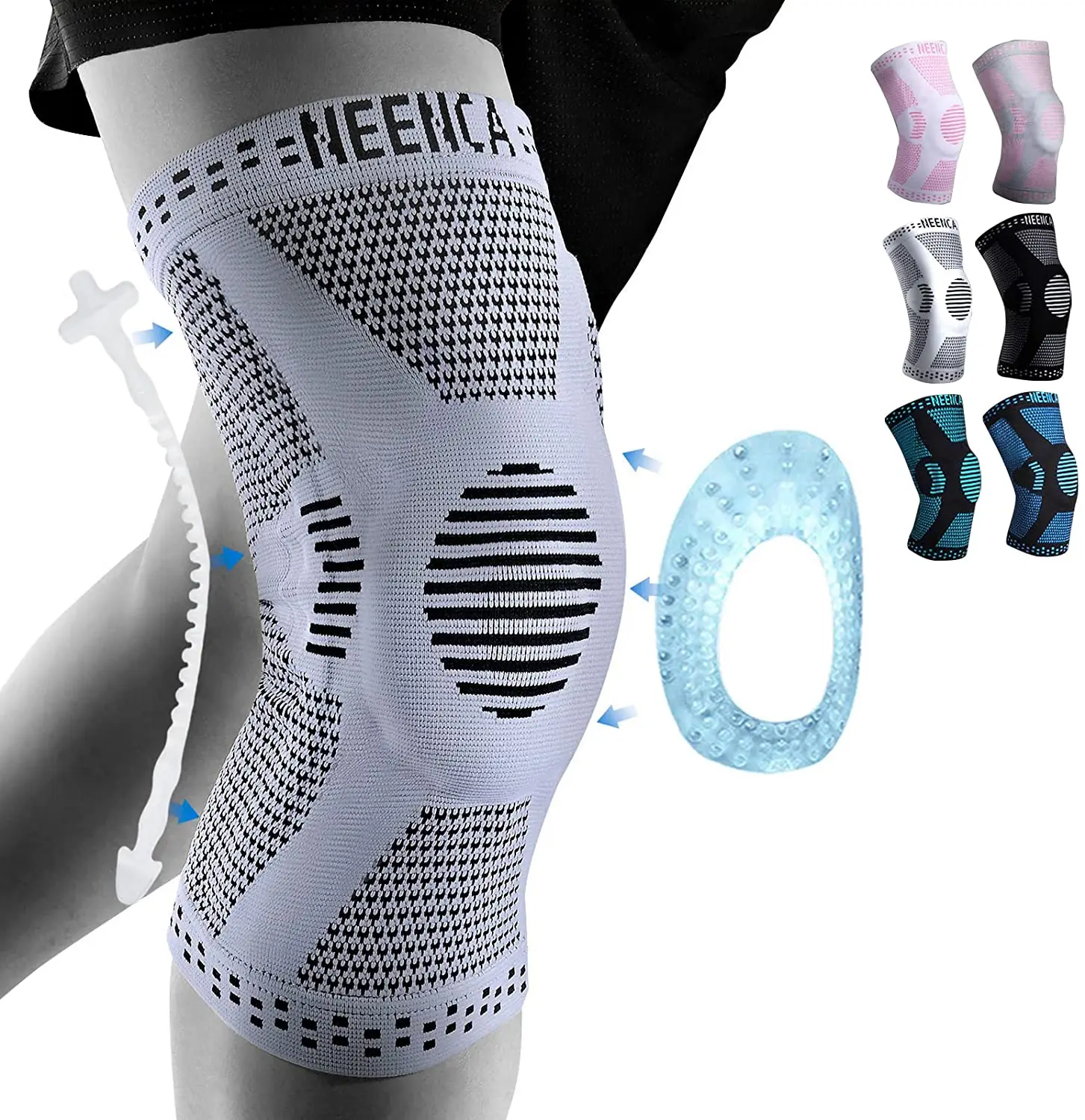 Copper Knee Brace with Patella Gel Pad & Side Stabilizers