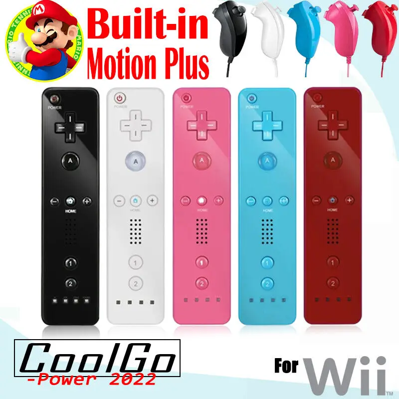 Mando inalámbrico 2 en 1 para Nintendo Wii/Wii U, mando a distancia opcional Motion Plus con