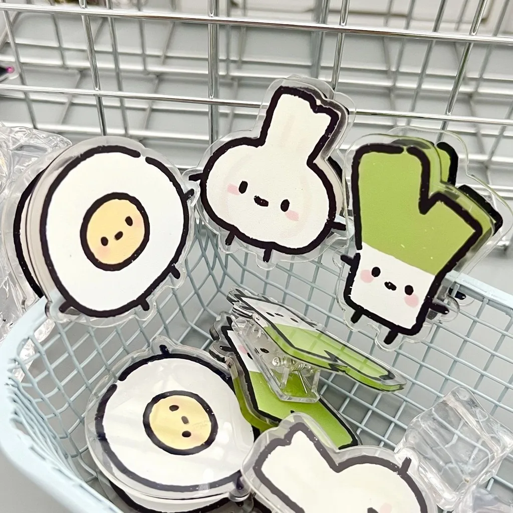 아크릴 야채 PP 클립 씰링 클립 종이 클램프 사무실 장식 용품 학교 문구 귀여운 바인더 클립 선물 pp클립 노트클립 아크릴 문서 클립 클립 문구