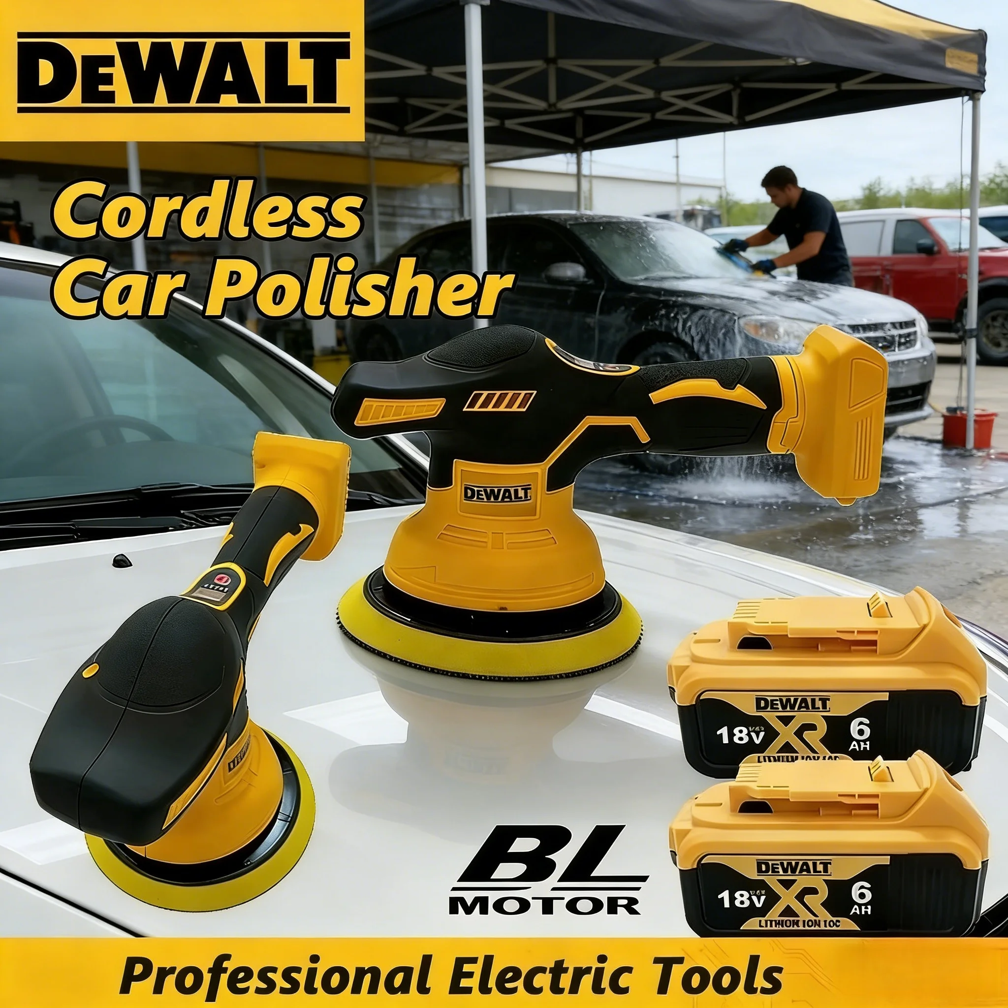 디월트 8단 변속 무선 디지털 디스플레이 자동차 광택기 전동 광택기 자동차 왁싱 폴리싱 머신 디월트 20V 배터리 호환