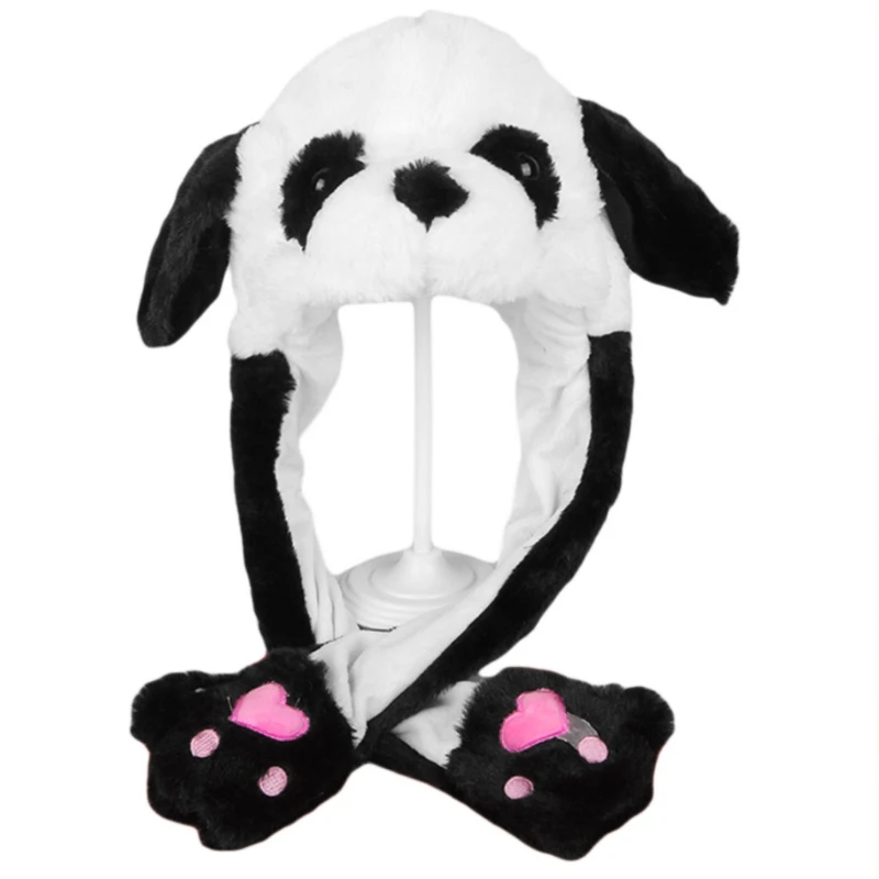 

LED Light Up Plush Rabbit Hat Dancing Moving Bunny Ears Cartoon Animal Cap Drop Shipping