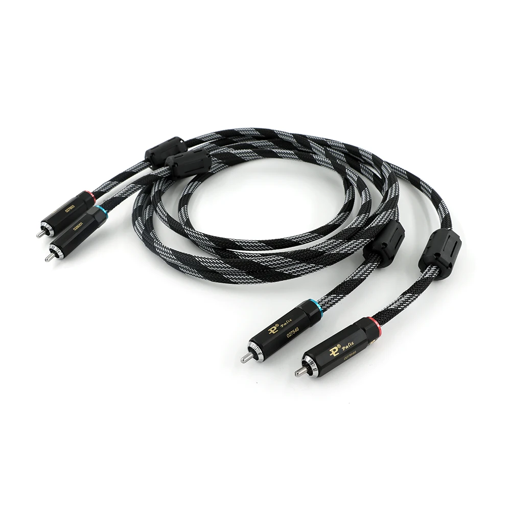 

HiFi 5N OFC Copper 2RCA To 2RCA Cable Interconnect Cable with Silver Plated RCA R1719 plug connector audio RCA cable