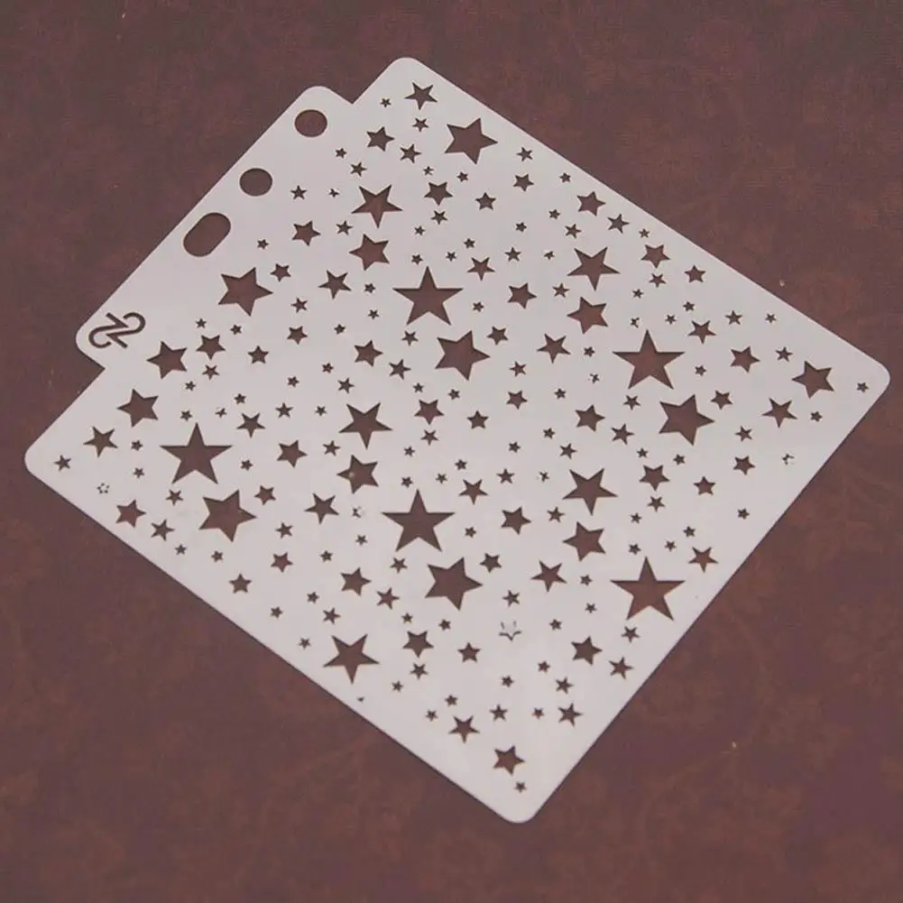 Star Theme Hollow Lace Ruler Embossing Template DIY Photo Album Draw Tool