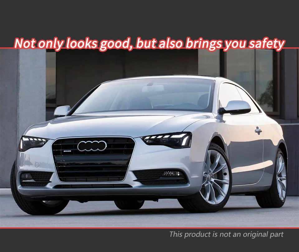 AKD رئيس مصباح لأودي A5 A5L LED المصباح 2008-2016 المصابيح الأمامية A5 DRL بدوره إشارة عالية شعاع الملاك العين العارض عدسة