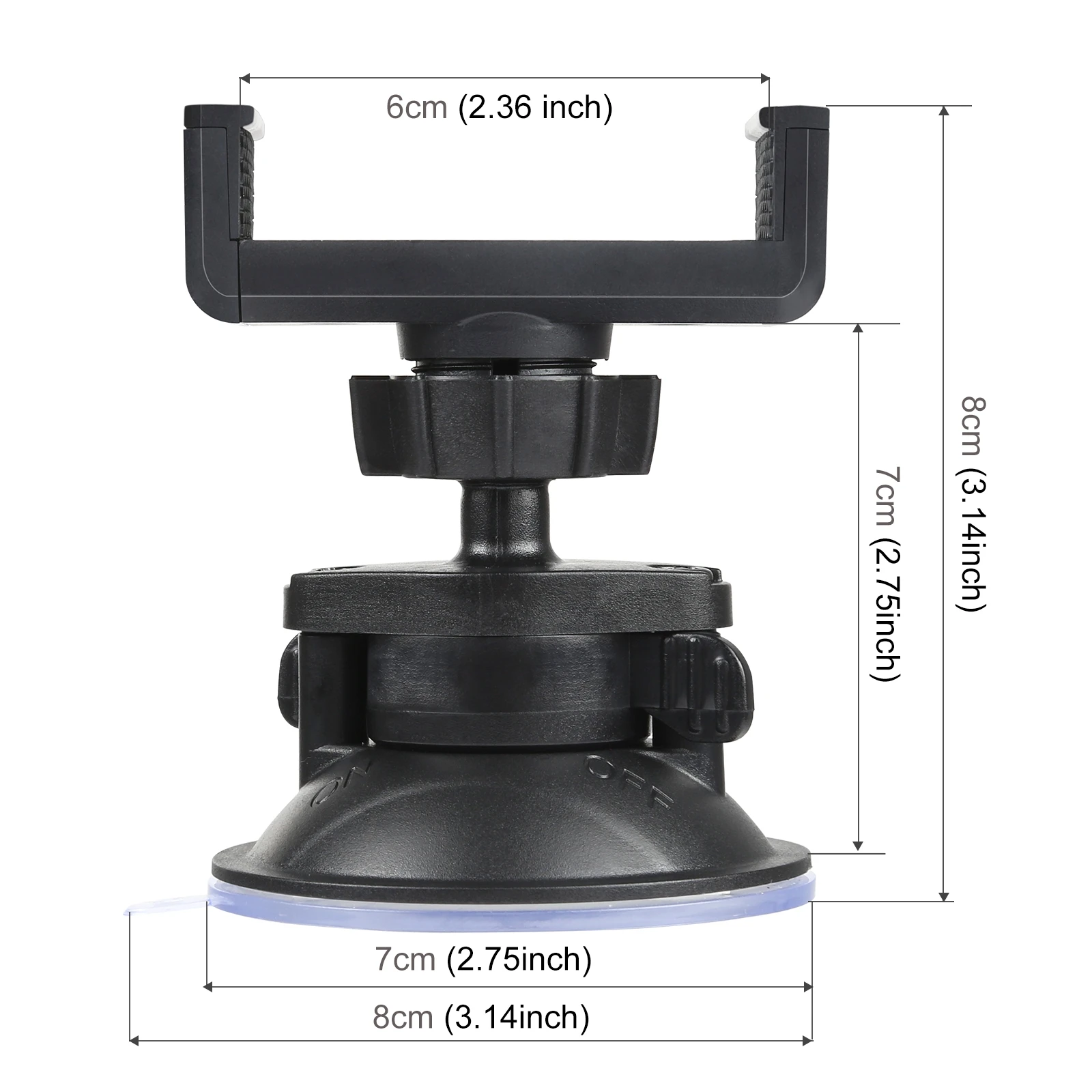 PULUZ Mini Suction Cup Car Holder 360 Degree Rotating Phone Clamp Bracket, Phone Width: 6cm-9cm