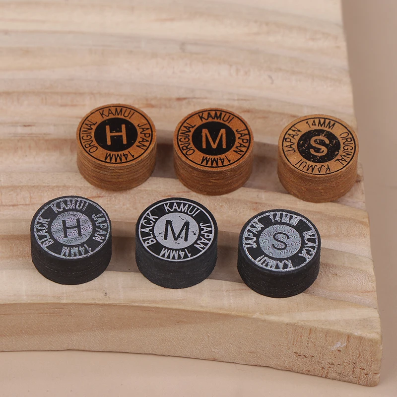 Description Picture 5 of item1/2 Pcs 14mm Japanese Multi-Ply Heads Black Gold Professional Fancy Nine-Ball Cue Head Snooker Billiard Heads Hard Soft Heads