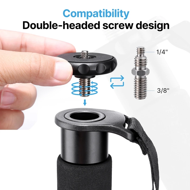 Ulanzi Lightweight Monopod Aluminium DSLR Camera Tripod for  1/4''3/8'' Hiking Travel Selfie Stick Max 155cm Extend 5KG Load