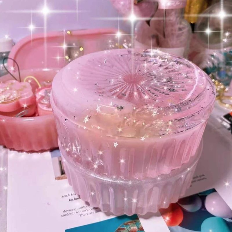 

Винтажная форма для банки из смолы с крышкой, силиконовая коробка для хранения, форма для литья эпоксидной смолы, наборы для из