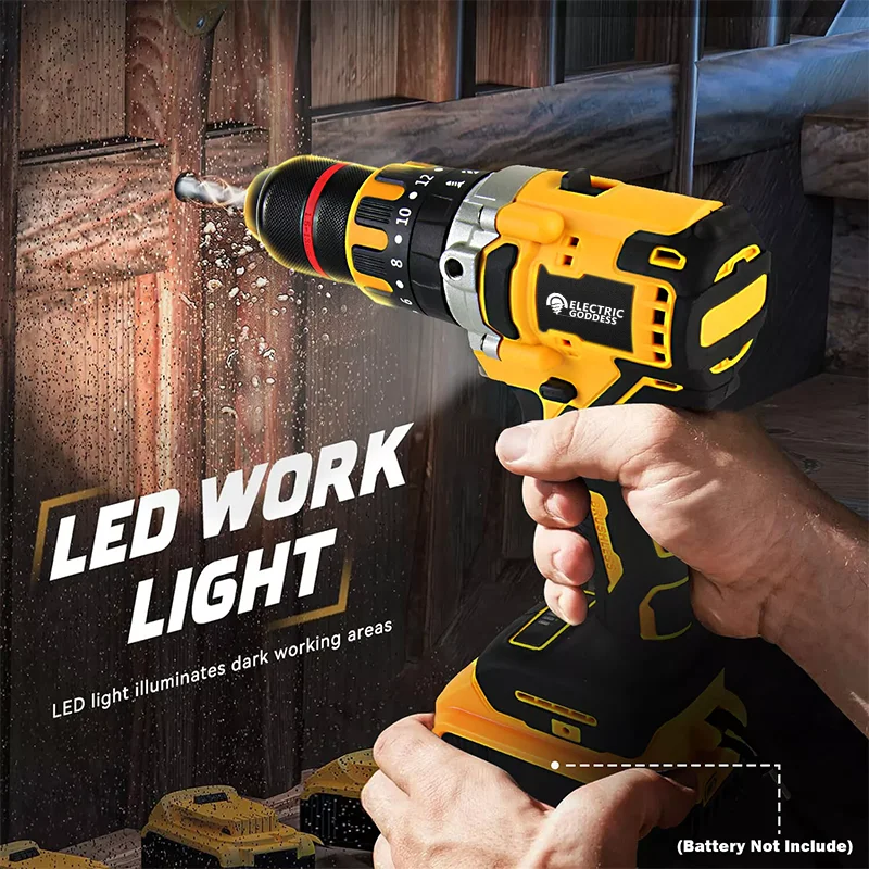 전기 여신 무선 소형 드릴/드라이버 브러시리스 모터 전기 드릴 스크류드라이버 도구 20V 디월트 배터리용