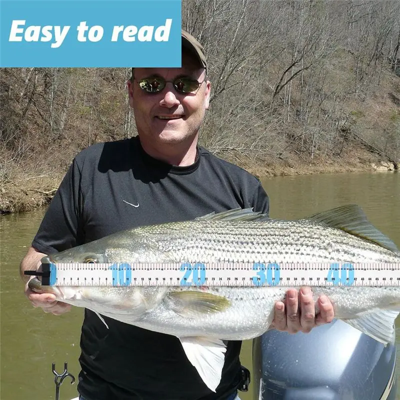 ABWR-2Pcs 47인치 낚시 자, 보트용 방수 휴대용 롤업 접이식 자, 범프 보드 포함