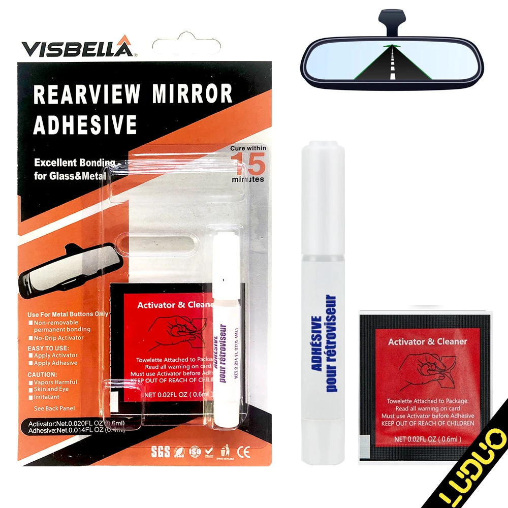 Car Rearview Mirror Adhesive Professional Strength Permanent Glue Auto