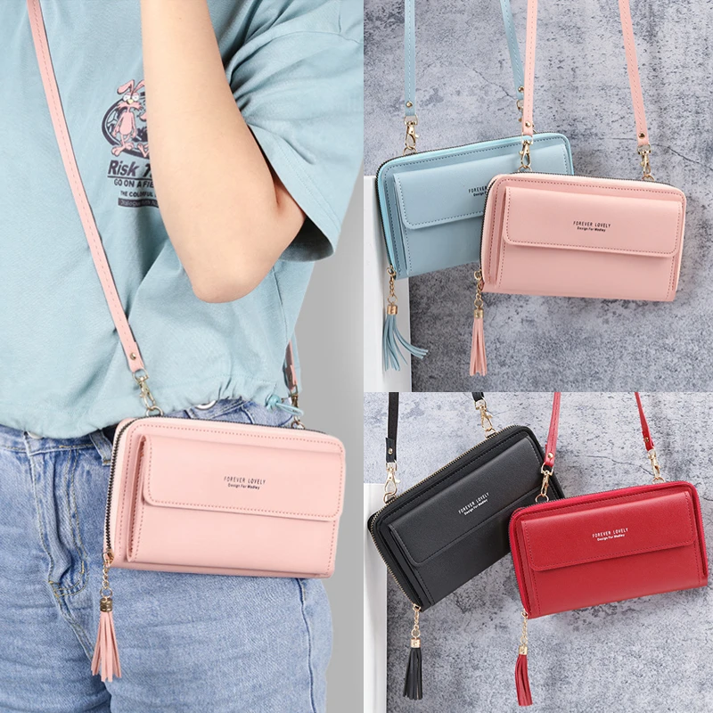 Borsa a tracolla da donna in pelle morbida con porta carte_voghion.com