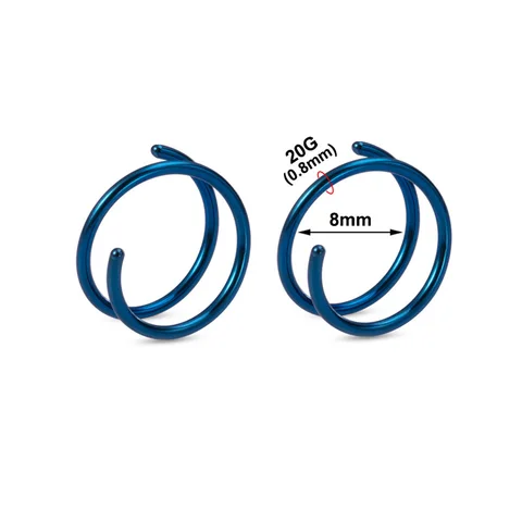 Stainless Steel Double Nose Ring Spiral Nose Septum Piercing Cartilage Hoop Earrings Tragus Helix for Women Nostril Jewelry