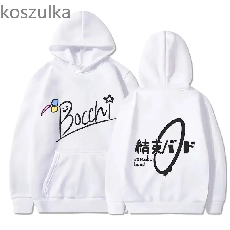 Unisex Black Dropped Hoodie For Women, Bocchi, Rock Hoodie, Winter Sweatshirt, Large Clothes, Long Sleeve Streetwear, Hitori