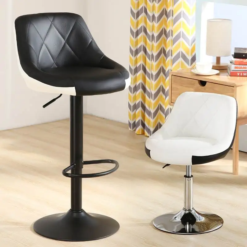 

Minimalist Luxury Bar Stools Swivel Chair Nordic Adjustable Bar Stools Leather Chair Metal Modern Sillas Dining Room Sets AB50BY