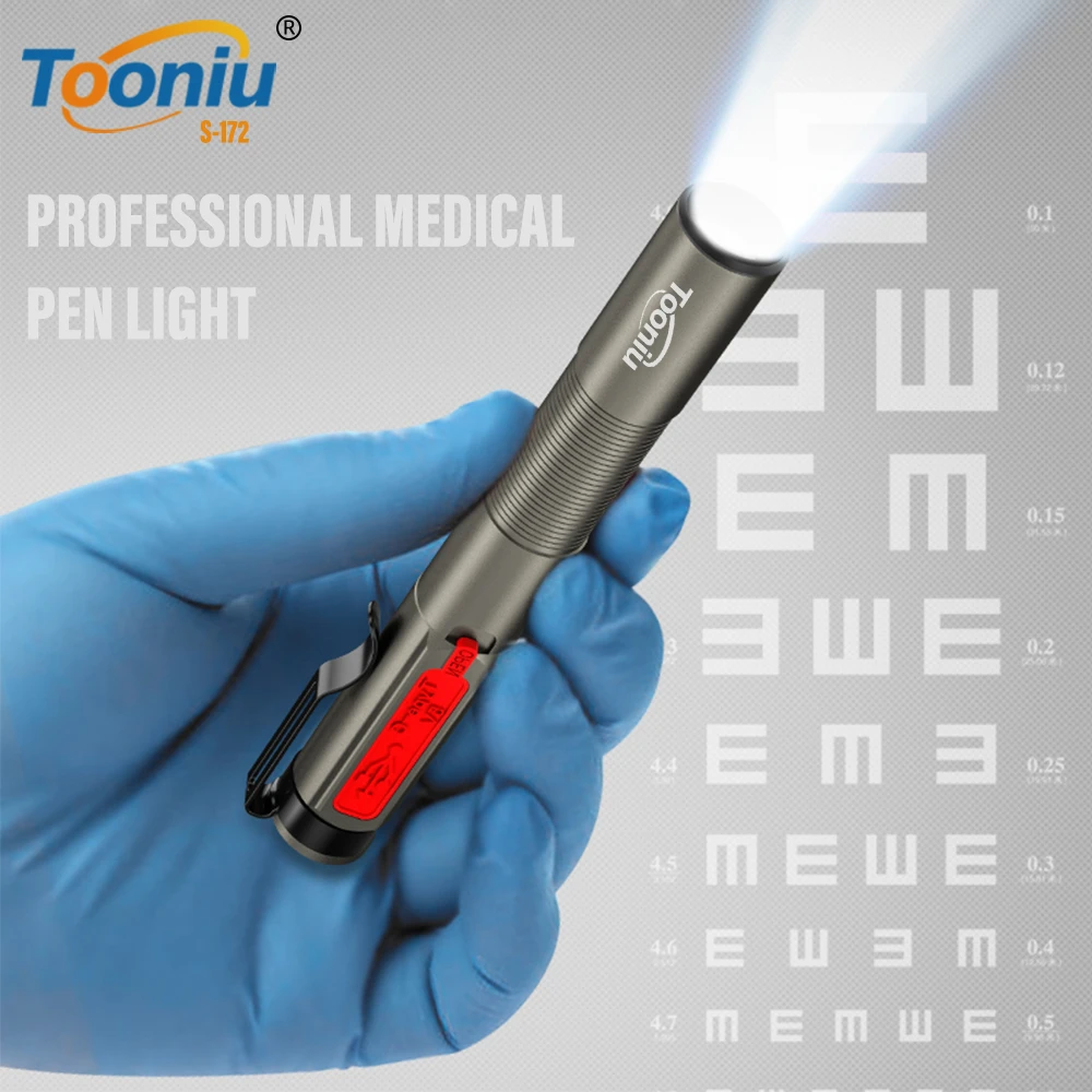 Professional Medical Flashlight with Clip Dual Light Source Waterproof