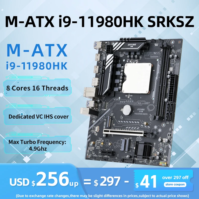 Scheda Madre Per Pc Da Gioco Erying Con Kit Interposer Cpu Core Integrato I9 11980Hk I9-11980Hk 2.6Ghz 8C16T Ddr4 Vc Ihs Cover Computer