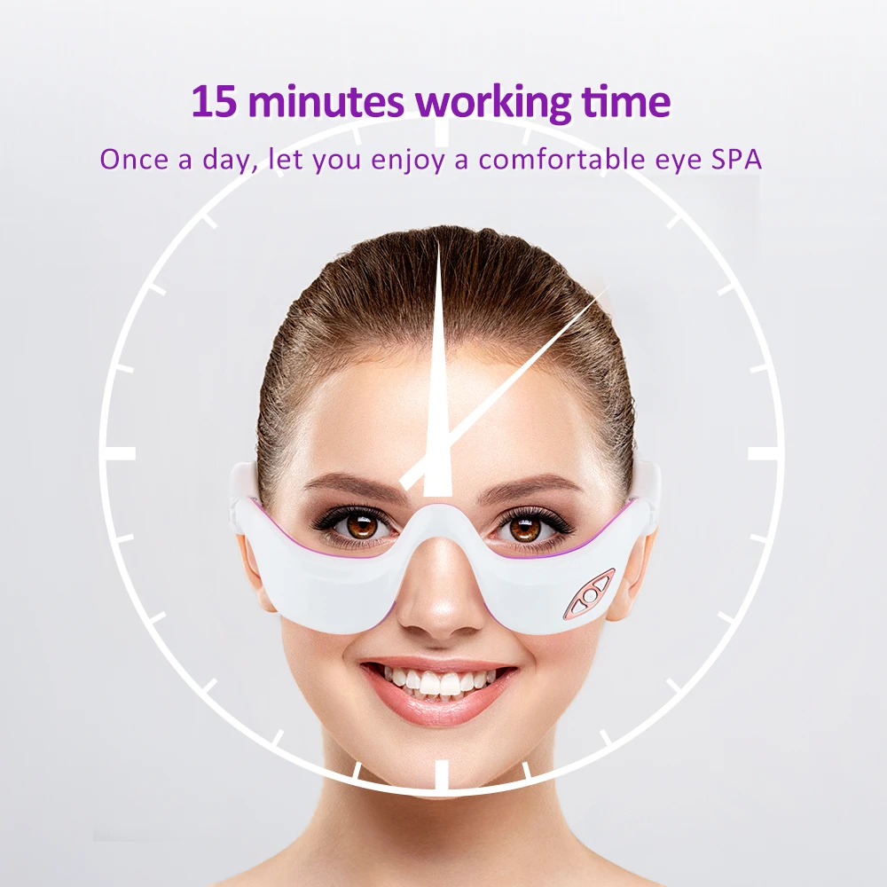 Eye Massager Infrared Heat Compress Eye Massage Remove Bags Dark Circles Facial Lifting Skin Tightening