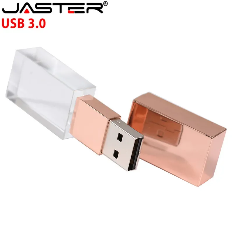 Jaster Usb 3.0 Novo Logo Personalizado Memória de Cristal Flash Drive com Caixa de Presente 4gb 8gb 16gb 32gb 64gb Mais de 10 Pcs Logotipo Livre