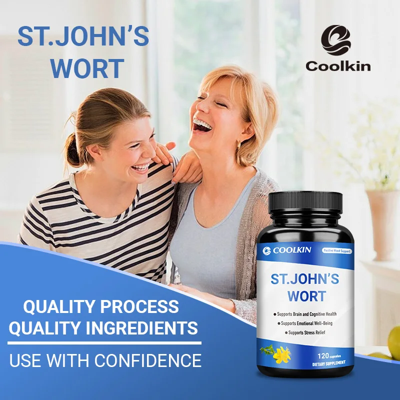 St. John's Wort 500mg 0.3% Hypericin For Stress Anxiety Depression Gluten Free and Non-GMO