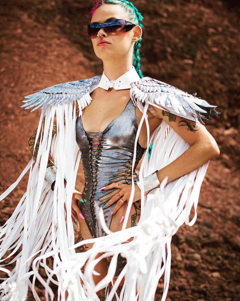 Женская винтажная накидка с бахромой