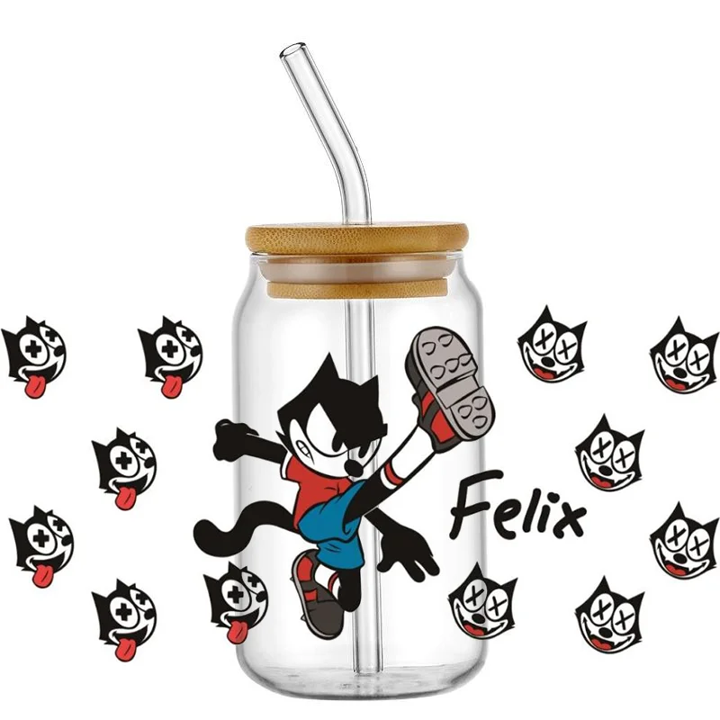 Miniso 3D UV DTF Cup Wrap for 16oz Cartoon Decal UV DTF Transfer Sticker DIY Washable Mug Decal Sticker Custom Logo