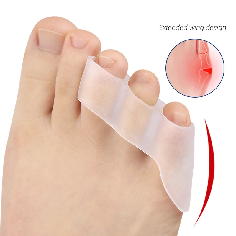 2Pcs=1Pair Toe Separator Separateur D'ortei Hallux Valgus Corrector 3 Hole Small Bunion Orthotics Protector Pedicure Adjuster toe separators,toe spreader,toe corrector,finger toe separator,toe protectors